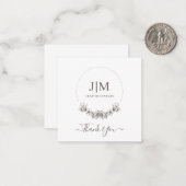 Simple Moderne Monogram Jeweler Product Label Note Notitiekaartje (Voorkant / Achterkant in situ)