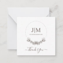 Simple Moderne Monogram Jeweler Product Label Note
