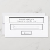 Simple Moderne Monogram Logo White Gift Voucher (Achterkant)