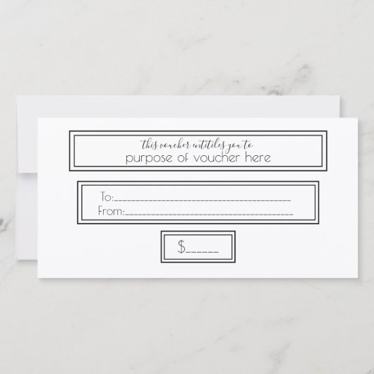 Simple Moderne Monogram Logo White Gift Voucher (Achterkant)