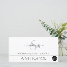 Simple Moderne Monogram Logo White Gift Voucher