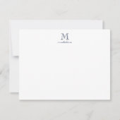 Simple Moderne Navy Blue Script Monogram Note Card Notitiekaartje (Voorkant)