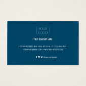 Simple Moderne Ocean Blue Discount Coupon Kaart (Achterkant)
