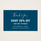 Simple Moderne Ocean Blue Discount Coupon Kaart (Voorkant)