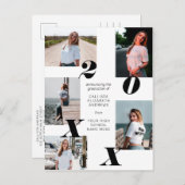 Simple Moderne Photo Collage Afstuderen Aankondigingskaart (Voorkant / Achterkant)