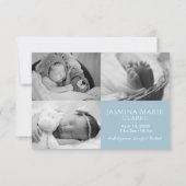 Simple Moderne Photo Collage Baby Girl Aankondiging (Achterkant)