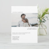 Simple Moderne Photo Engagement Party Kaart (Staand voorkant)