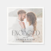 Simple Moderne Photo Engagement Party Servet (Voorkant)