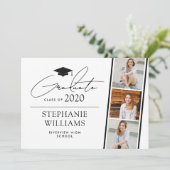 Simple Moderne Photo Strip White Afstuderen Aankondiging (Staand voorkant)