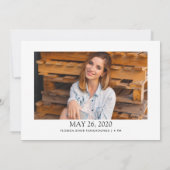 Simple Moderne Photo Strip White Afstuderen Aankondiging (Achterkant)