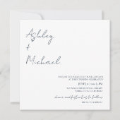 Simple Moderne Script Dress Code Photo Weddenschap Kaart (Voorkant)