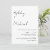 Simple Moderne Script Dress Code Photo Weddenschap Kaart (Staand voorkant)