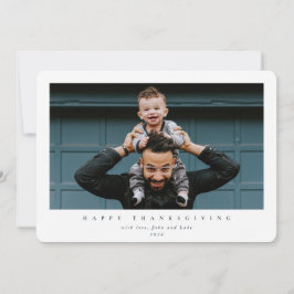 Simple Moderne Single Photo Happy Thanksgiving Feestdagenkaart