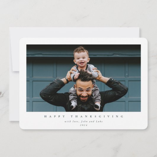 Simple Moderne Single Photo Happy Thanksgiving Feestdagenkaart (Voorkant)