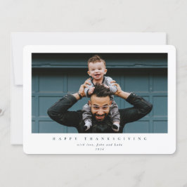Simple Moderne Single Photo Happy Thanksgiving Feestdagenkaart