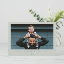 Simple Moderne Single Photo Happy Thanksgiving Feestdagenkaart