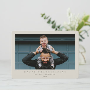 Simple Moderne Single Photo Happy Thanksgiving Feestdagenkaart
