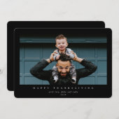 Simple Moderne Single Photo Happy Thanksgiving Feestdagenkaart (Voorkant / Achterkant)