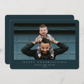 Simple Moderne Single Photo Happy Thanksgiving Feestdagenkaart (Voorkant / Achterkant)