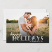 Simple Moderne Typografie White Happy Photo Feestdagenkaart (Voorkant)