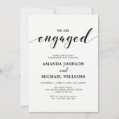 Simple Moderne Typography Engagement Party Kaart (Voorkant)