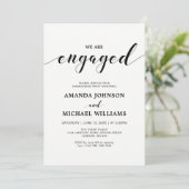 Simple Moderne Typography Engagement Party Kaart (Staand voorkant)
