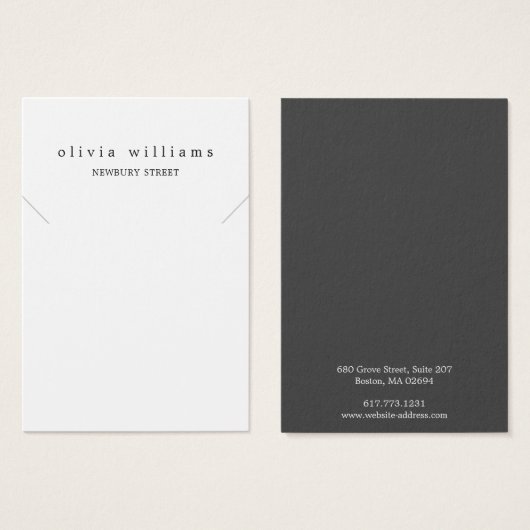 Simple Moderne White Ketting Bracelet Display Kaar Visitekaartje (Voorkant /achterkant)