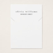 Simple Moderne White Ketting Bracelet Display Kaar Visitekaartje (Voorkant)