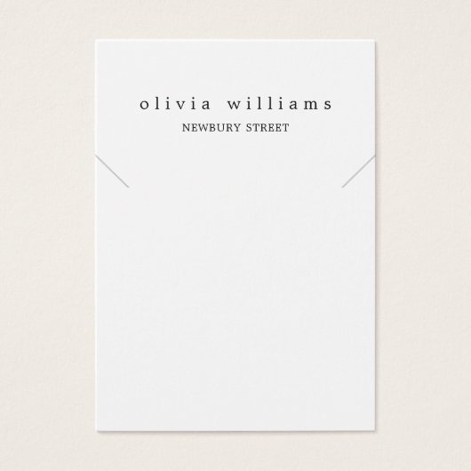 Simple Moderne White Ketting Bracelet Display Kaar Visitekaartje (Voorkant)