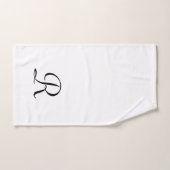 Simple Moderne White Monogram Initiaal Bathroom Bad Handdoek (Handdoek)