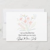 Simple Moederdag Flowers Drawing Bedankkaart (Voorkant)