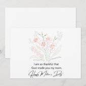 Simple Moederdag Flowers Drawing Bedankkaart (Voorkant / Achterkant)