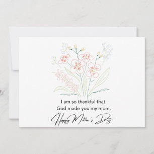 Simple Moederdag Flowers Drawing Bedankkaart