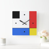 Simple Mondrian Neoplasticism Acrylic Wall Clock Vierkante Klok (Huis)