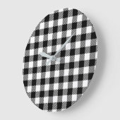 Simple Monochrome Buffalo Plaid Pattern Grote Klok (Hoek)