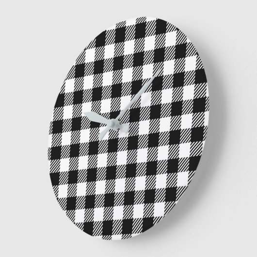 Simple Monochrome Buffalo Plaid Pattern Grote Klok (Hoek)