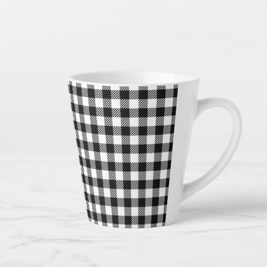 Simple Monochrome Buffalo Plaid Pattern Latte Mok (Rechts)