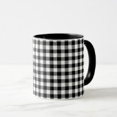Simple Monochrome Buffalo Plaid Pattern Mok (Voorkant rechts)