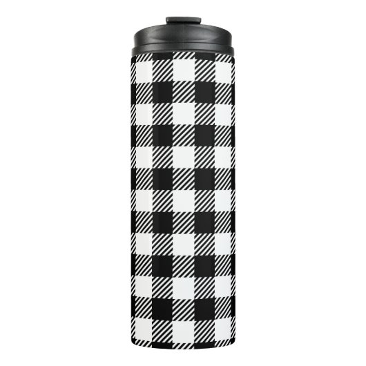 Simple Monochrome Buffalo Plaid Pattern Thermosbeker (Voorkant)