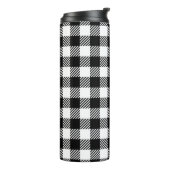 Simple Monochrome Buffalo Plaid Pattern Thermosbeker (Gedraaid links)