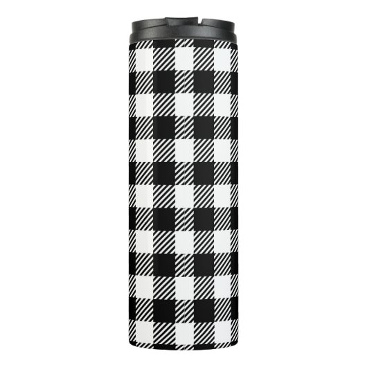 Simple Monochrome Buffalo Plaid Pattern Thermosbeker (Achterkant)