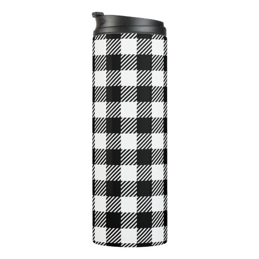 Simple Monochrome Buffalo Plaid Pattern Thermosbeker (Geroteerd rechts)