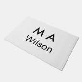 Simple monogram add your name letter man minimal deurmat (Schuin)