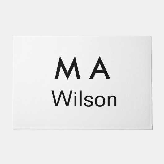 Simple monogram add your name letter man minimal deurmat (Voorkant)