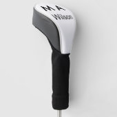 Simple monogram add your name letter man minimal golfheadcover (Schuin)