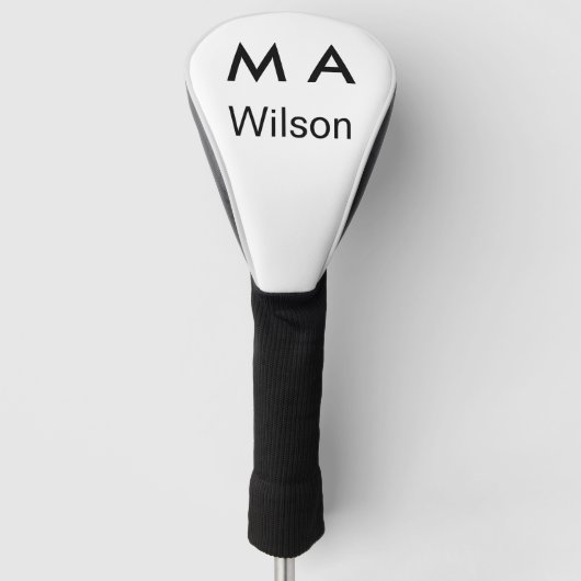 Simple monogram add your name letter man minimal golfheadcover (Voorkant)