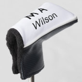 Simple monogram add your name letter man minimal golfheadcover (3/4 voorkant)