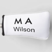 Simple monogram add your name letter man minimal golfheadcover (Voorkant)
