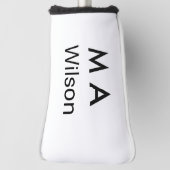 Simple monogram add your name letter man minimal golfheadcover (Draai 90)
