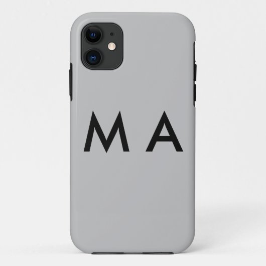 Simple monogram add your name letter man minimal t Case-Mate iPhone case (Achterkant)